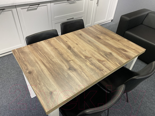 Изображение товара Обеденный стол Senira Кастусь 120-160x75 (береза сандал/белый)