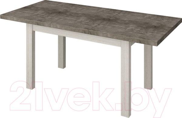 Изображение товара Обеденный стол Senira Кастусь 120-160x75 (бетон/белый)