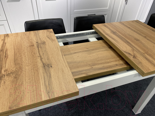 Изображение товара Обеденный стол Senira Кастусь 120-160x75 (дуб вотан/белый)