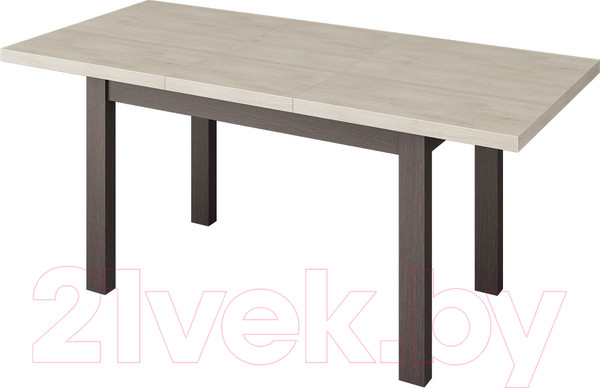 Изображение товара Обеденный стол Senira Кастусь 120-160x75 (дуб выбеленный/венге)