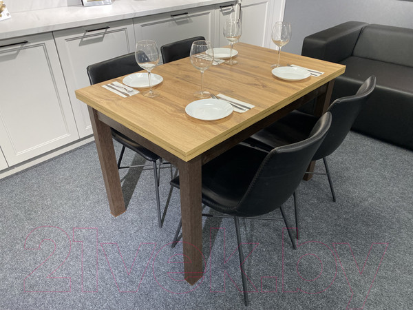 Изображение товара Обеденный стол Senira Кастусь 100-130x60 (дуб вотан/венге)