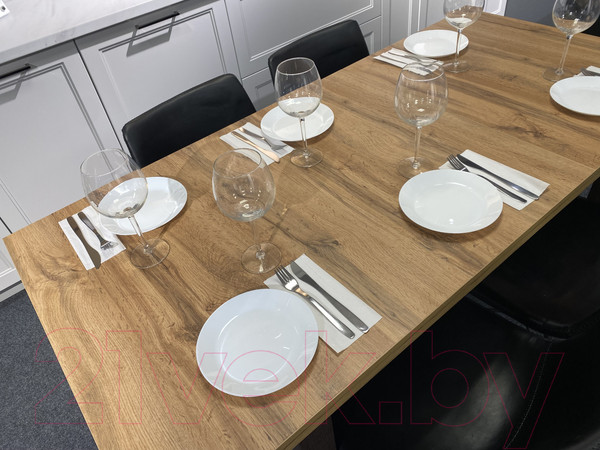 Изображение товара Обеденный стол Senira Кастусь 100-130x60 (дуб вотан/венге)