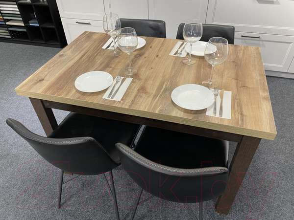 Изображение товара Обеденный стол Senira Кастусь 100-130x60 (береза сандал/венге)