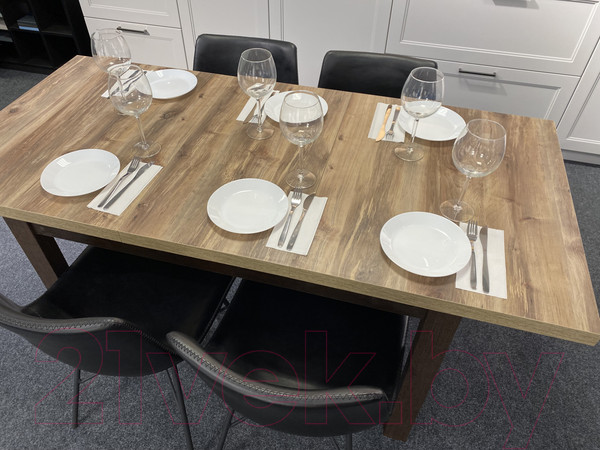 Изображение товара Обеденный стол Senira Кастусь 100-130x60 (береза сандал/венге)