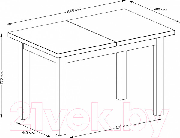 Изображение товара Обеденный стол Senira Кастусь 100-130x60 (белый/венге)