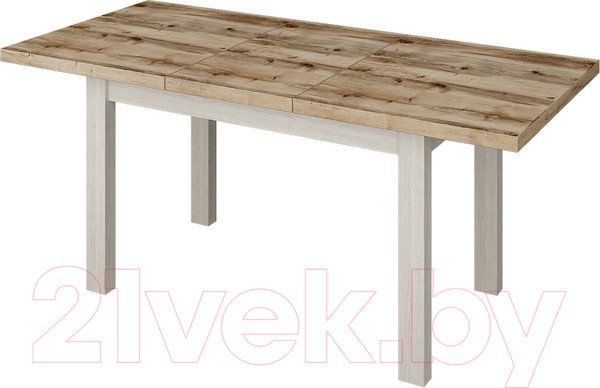 Изображение товара Обеденный стол Senira Кастусь 110-145x70 (береза сандал/белый)