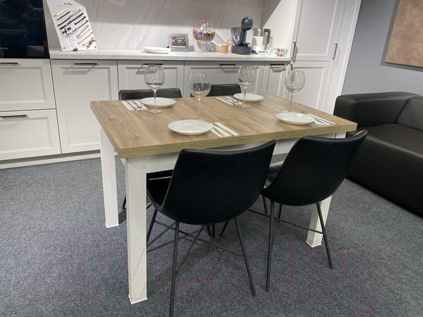 Изображение товара Обеденный стол Senira Кастусь 110-145x70 (береза сандал/белый)