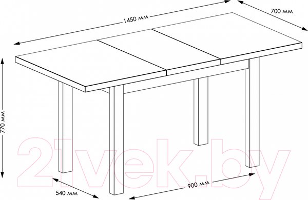 Изображение товара Обеденный стол Senira Кастусь 110-145x70 (белый/белый)