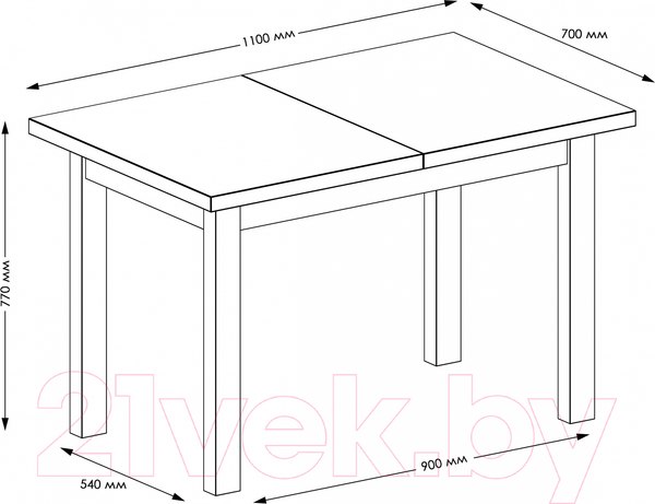 Изображение товара Обеденный стол Senira Кастусь 110-145x70 (белый/белый)