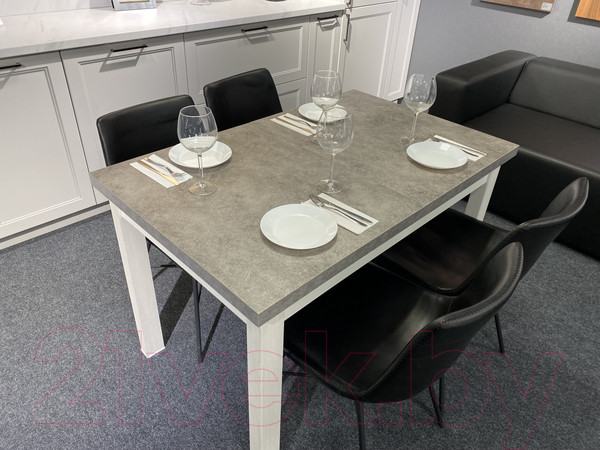 Изображение товара Обеденный стол Senira Кастусь 110-145x70 (бетон/белый)