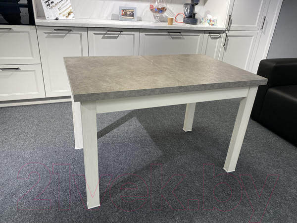 Изображение товара Обеденный стол Senira Кастусь 110-145x70 (бетон/белый)