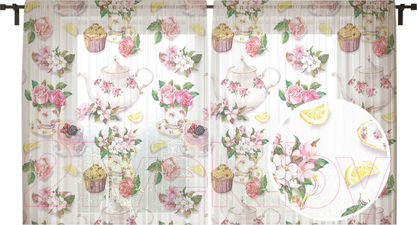 Изображение товара Комплект гардин JoyArty Цветочный сервиз / tul_29990 (2шт, 145x180)