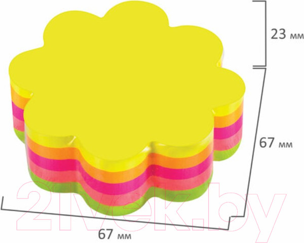 Изображение товара Блок для записей Brauberg Неоновый. Цветок / 126691
