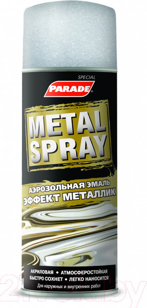Изображение товара Эмаль Parade Metal Spray Paint Акриловая 1680 (400мл, серебристый)