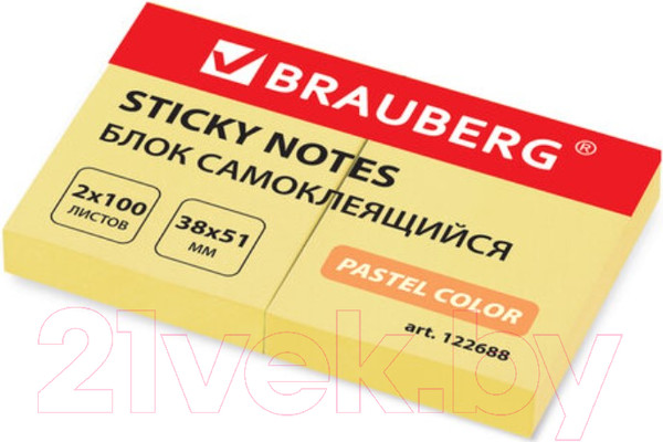 Изображение товара Блок для записей Brauberg Пастельный / 122688 (желтый)