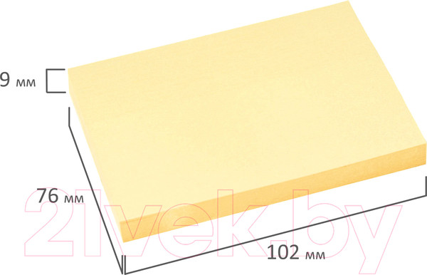 Изображение товара Блок для записей Brauberg Пастельный 76х102мм / 122691 (100л, желтый)