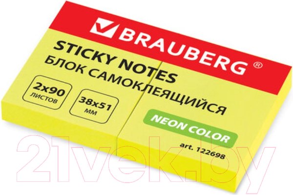 Изображение товара Блок для записей Brauberg Неоновый / 122698 (желтый)