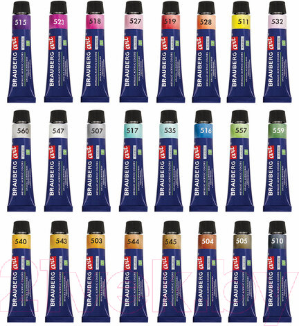 Изображение товара Акриловые краски Brauberg Металлик / 191720 (24шт)
