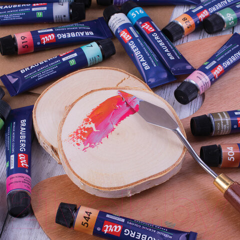 Изображение товара Акриловые краски Brauberg Металлик / 191720 (24шт)