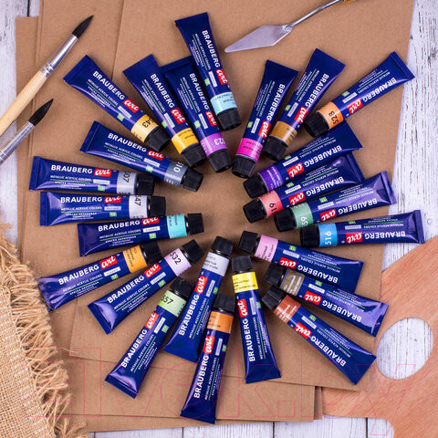 Изображение товара Акриловые краски Brauberg Металлик / 191720 (24шт)