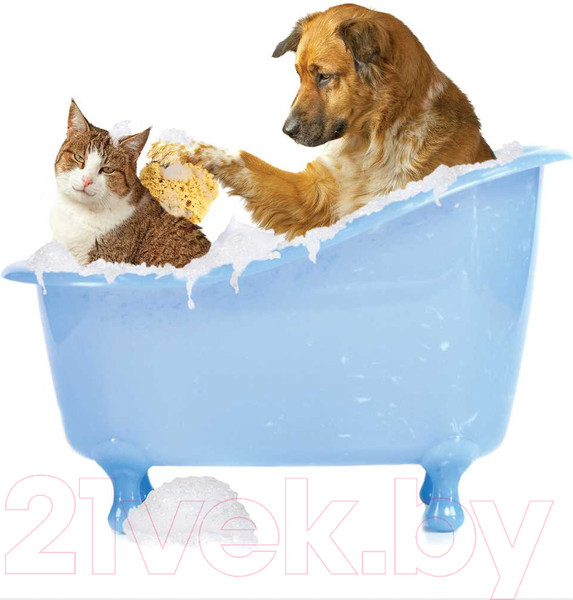 Изображение товара Шторка-занавеска для ванны JoyArty Кот и пес в ванной / sc_15568