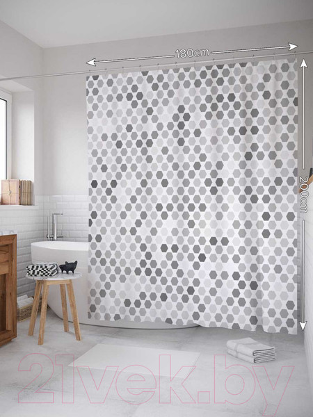 Изображение товара Шторка-занавеска для ванны JoyArty Фигурные изменения / sc_20883