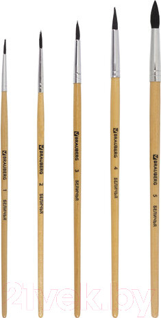Изображение товара Набор кистей Brauberg Беличья / 200217 (5шт)