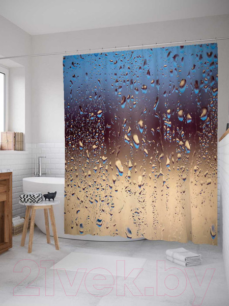 Изображение товара Шторка-занавеска для ванны JoyArty Влажное стекло / sc_19803