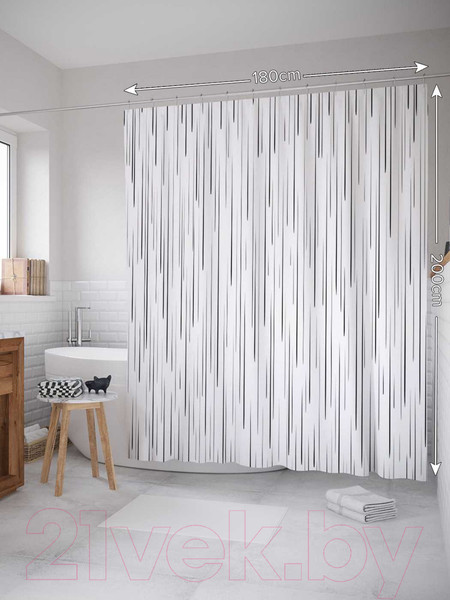 Изображение товара Шторка-занавеска для ванны JoyArty Дождевой ливень / sc_19775