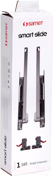 Изображение товара Комплект направляющих мебельных Samet Smart Slide / 127240236 (2шт, полного выдвижения с доводчиком 500мм)