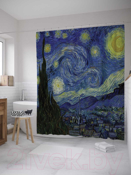 Изображение товара Шторка-занавеска для ванны JoyArty Звездная ночь / sc_7906