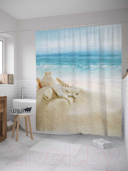Изображение товара Шторка-занавеска для ванны JoyArty Песчаные останки / sc_8255