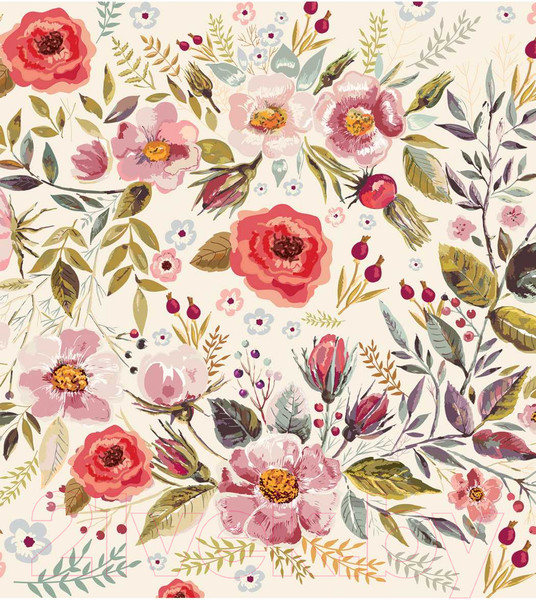 Изображение товара Шторка-занавеска для ванны JoyArty Цветочное знакомство / sc_29975