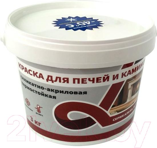 Изображение товара Краска Alfavit Термостойкая для печей и каминов (3л)
