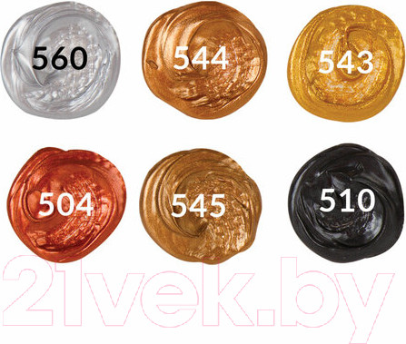 Изображение товара Акриловые краски Brauberg Металлические цвета / 191717 (6шт)