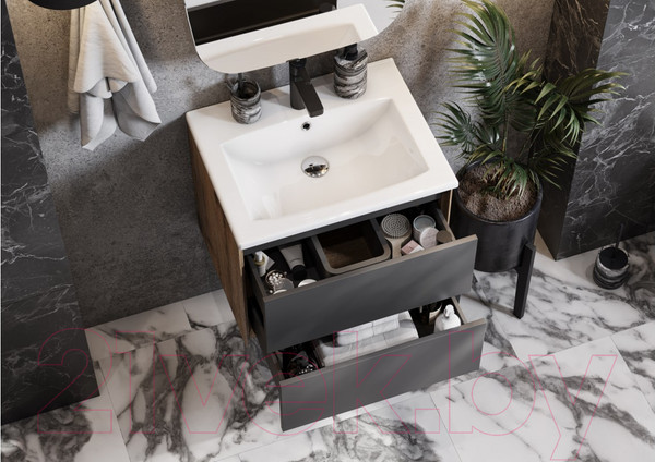 Изображение товара Тумба под умывальник Акватон Сохо 60 (1A258001AJA00)