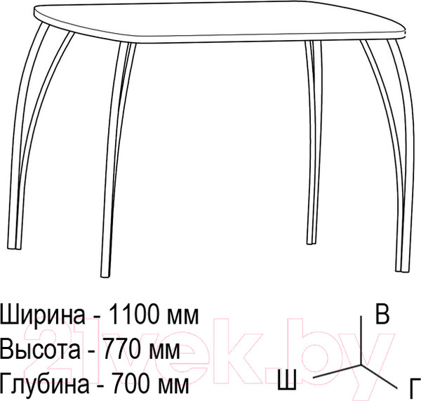 Изображение товара Обеденный стол ВВР ЛДСП 110x70 (камень темный/подстолье чайка)