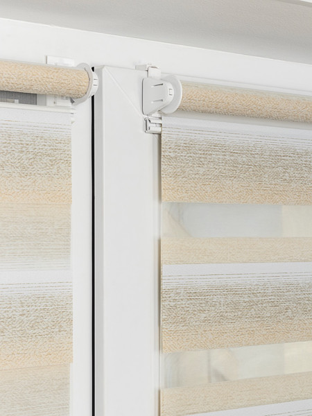 Изображение товара Рулонная штора Lm Decor Дабл ДН LB 55-01 200x185 (белый/бежевый)