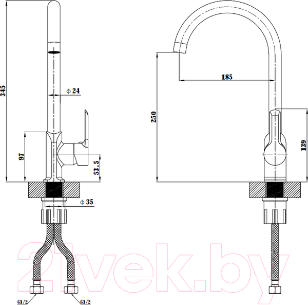 Изображение товара Смеситель Esko Sorrento SR 519W