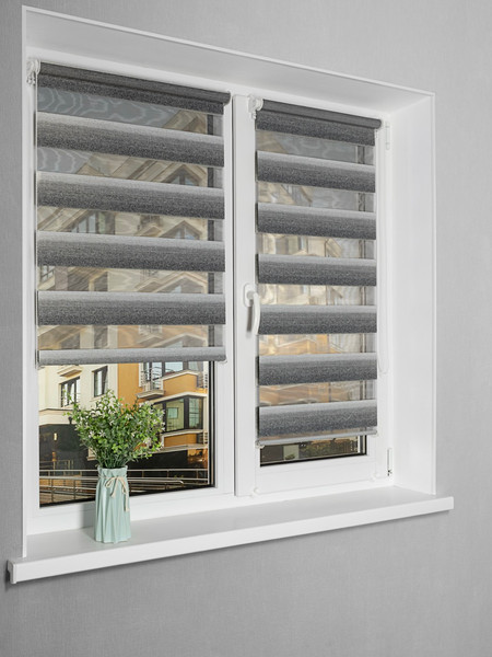 Изображение товара Рулонная штора Lm Decor Дабл ДН LB 55-04 140x170 (серый)