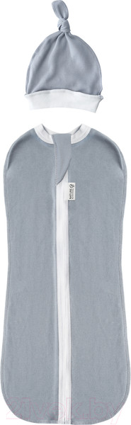 Изображение товара Пеленка-кокон детская Amarobaby Nature Essence / AB-OD21-NE57/11-56 (серый, р-р 56-68)