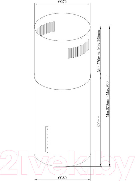 Изображение товара Вытяжка коробчатая Korting KHA 39970 W Cylinder