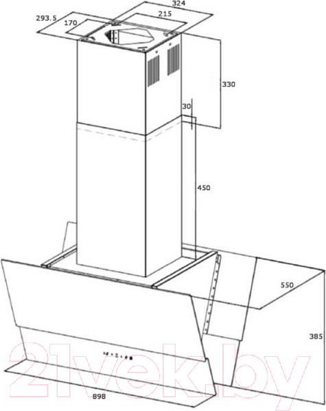 Изображение товара Вытяжка наклонная Korting KHA 99750 GN