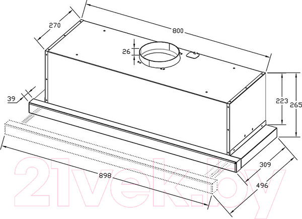 Изображение товара Вытяжка телескопическая Korting KHP 9815 GW