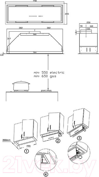 Изображение товара Вытяжка скрытая Korting KHI 9997 X