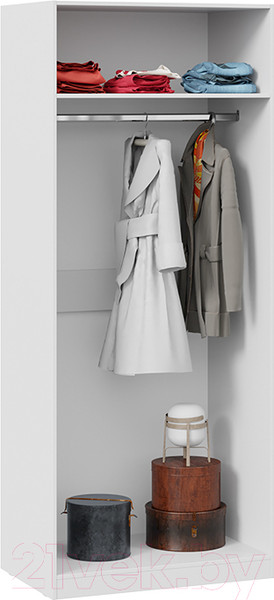 Изображение товара Шкаф ТриЯ Глосс с 2 дверями со стеклом СМ-319.07.211 (белый глянец/стекло)