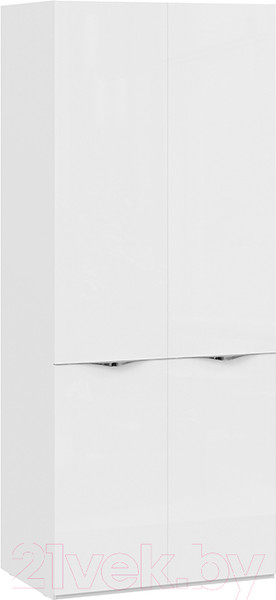 Изображение товара Шкаф ТриЯ Глосс с 2 дверями со стеклом СМ-319.07.211 (белый глянец/стекло)