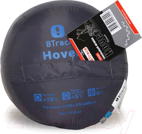Изображение товара Спальный мешок BTrace Hover / S0590 (правый, серый/синий)