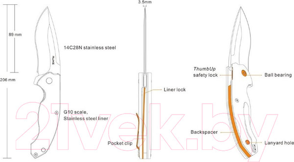 Изображение товара Нож складной Ruike Fang P852-B