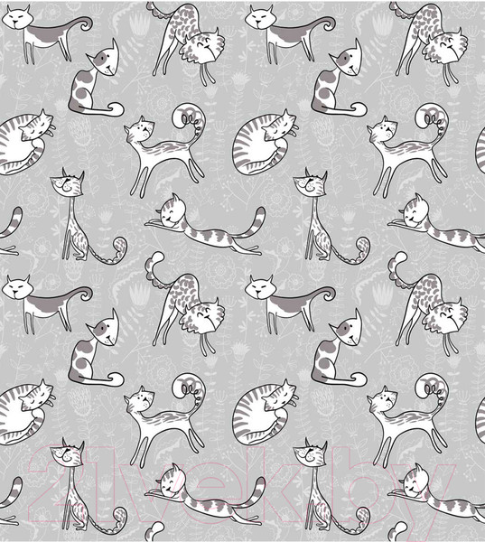 Изображение товара Шторка-занавеска для ванны JoyArty Кошачья нежность / sc_21699